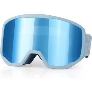 Women OTG Grey Frame Dream Blue Anti Fog UV Protection Snowboard Goggles